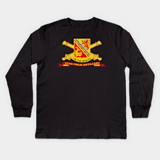 37th Field Artillery w Br - Ribbon Kids Long Sleeve T-Shirt